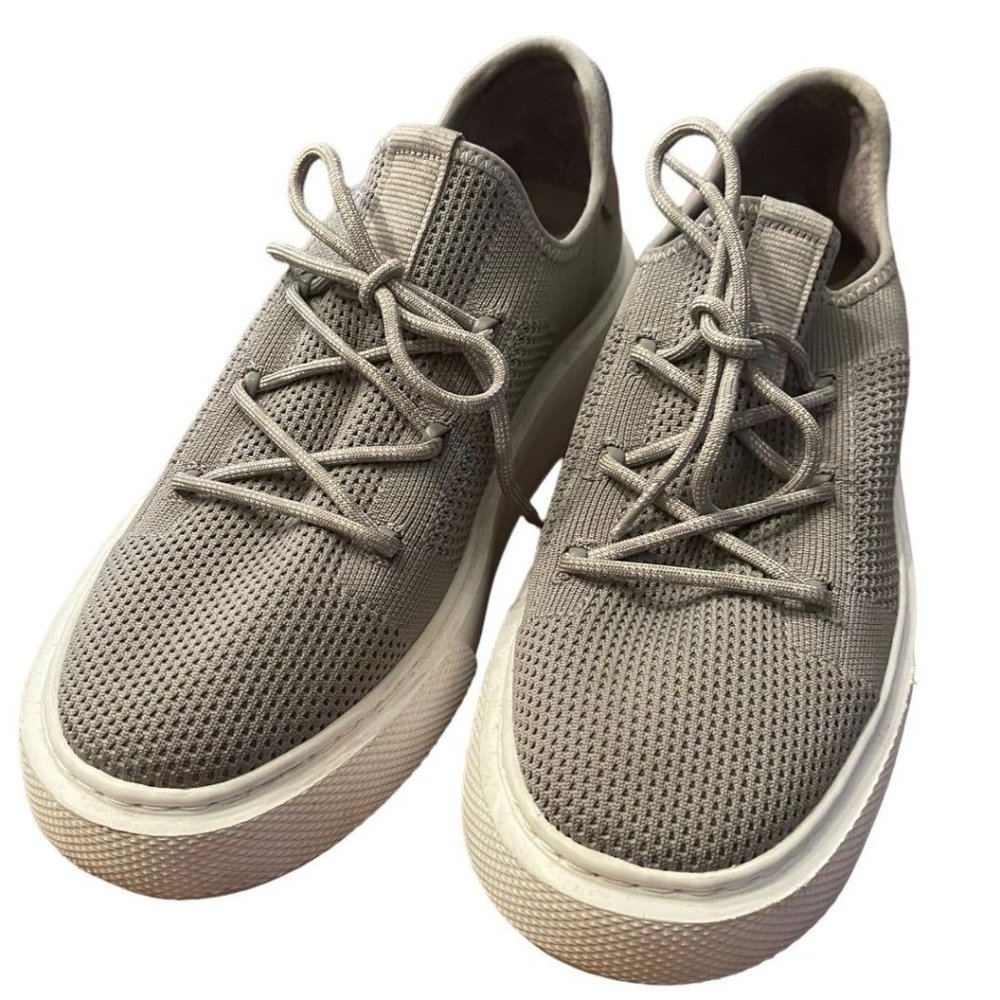 8.5‎ J Slides NYC Damien Mesh Lace-Up Heel Logo Gray Womens Sneakers